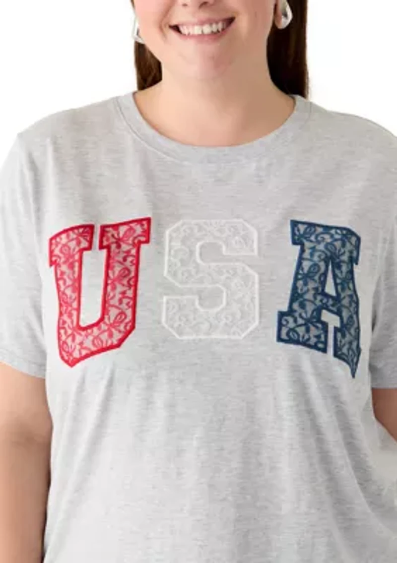 Plus Lace USA T-Shirt