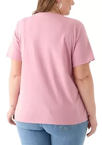 Plus Lone Mountain Range Graphic T-Shirt with Embroidery