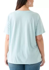 Plus Flower Boot Graphic T-Shirt