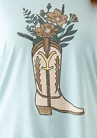 Plus Flower Boot Graphic T-Shirt