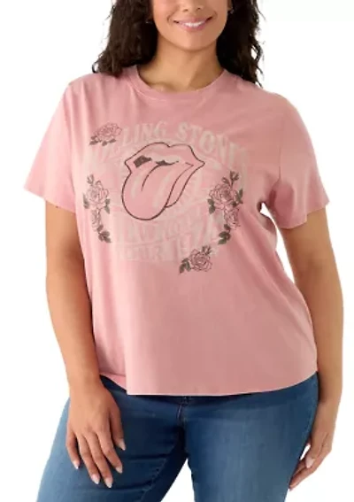 Plus Rolling Stones NY Roses Graphic T-Shirt