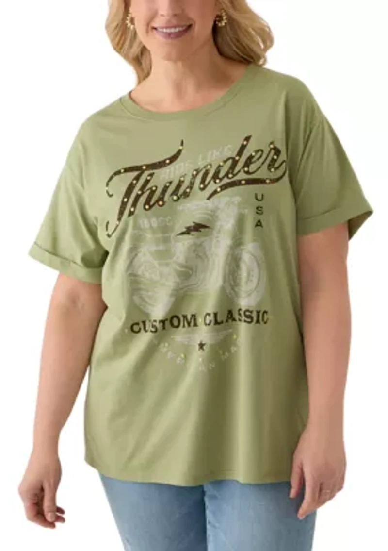 Plus Classic Thunder Burnout Graphic T-Shirt