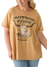 Plus Dutton Ranch Mineral Wash Graphic T-Shirt