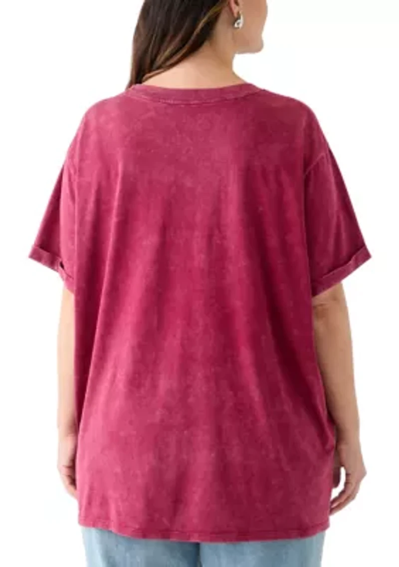 Plus Paris Bows Graphic Mineral Wash T-Shirt