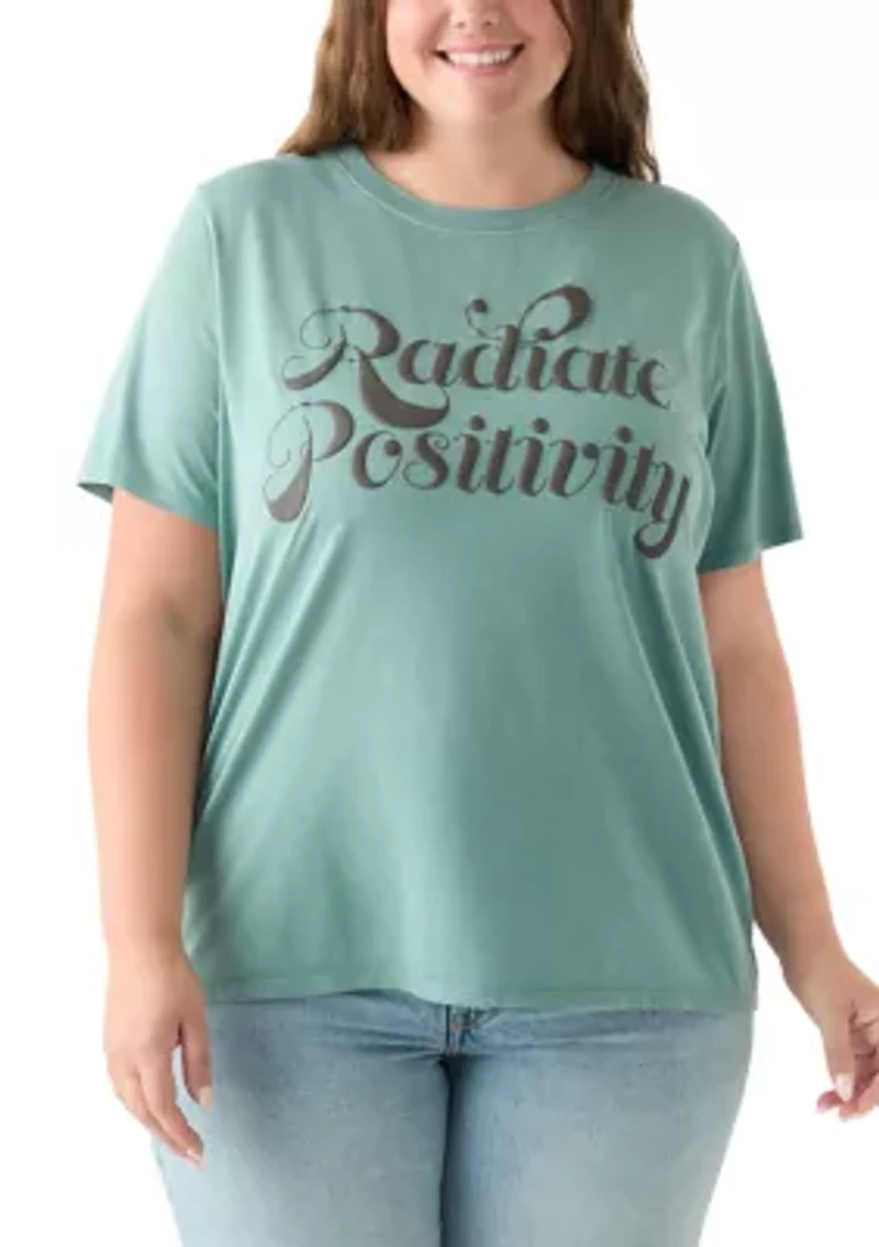 Plus Radiate Positivity Graphic T-Shirt