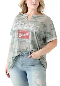 Plus Camo Coors Burnout Graphic T-Shirt