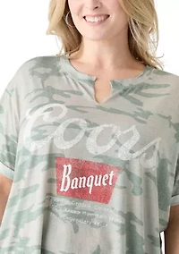 Plus Camo Coors Burnout Graphic T-Shirt
