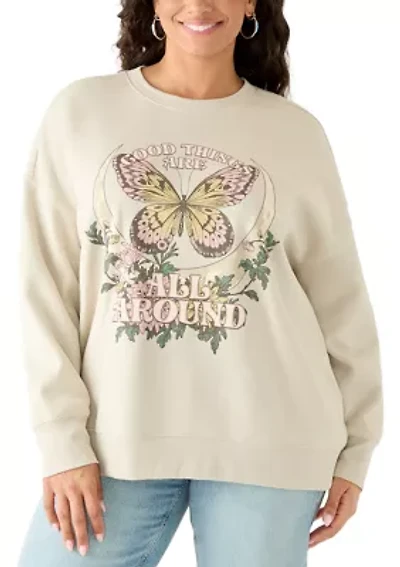 Plus Crew Neck Good Things Sweatshirt