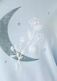 Plus Floral Moon Crew Neck Sweatshirt