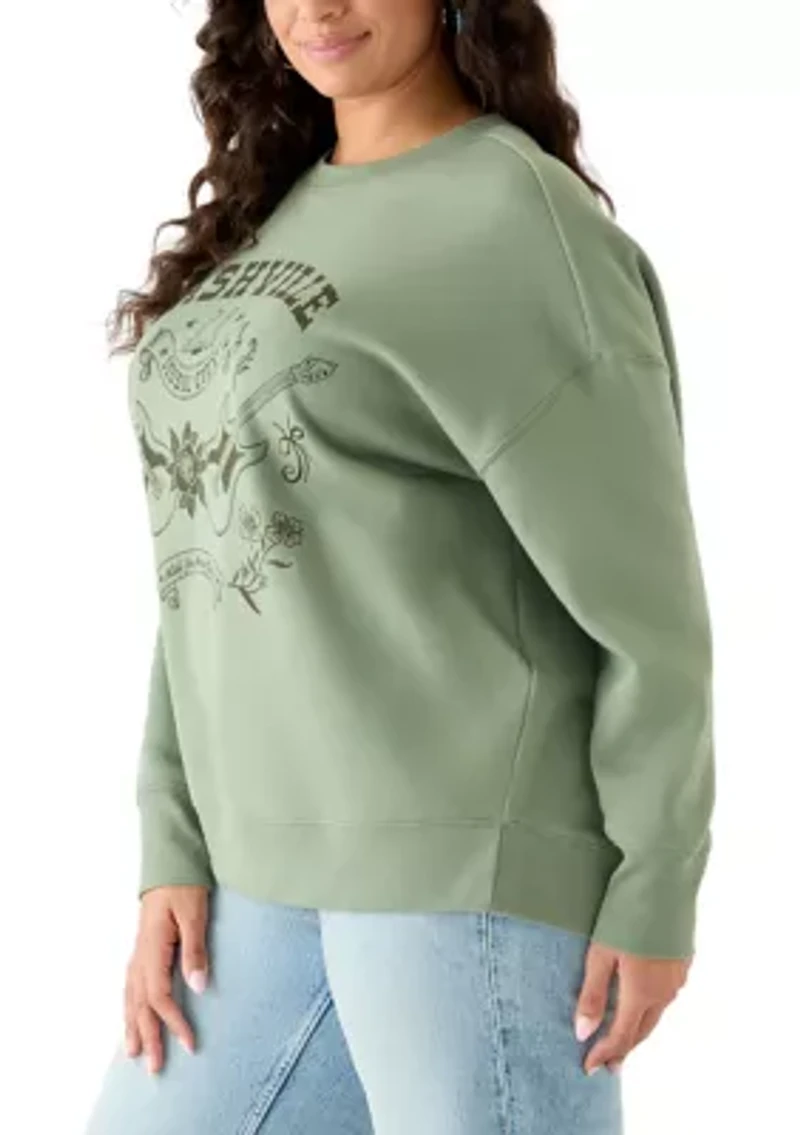 Plus Long Sleeve Crew Neck Nashville Sweatshirt