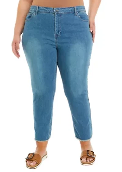 Plus Straight Leg High Rise Jeans