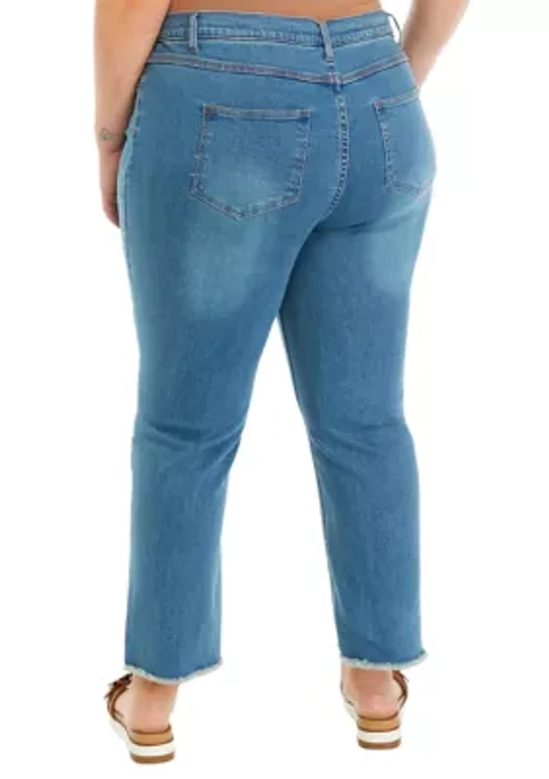 Plus Straight Leg High Rise Jeans