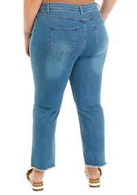 Plus Straight Leg High Rise Jeans