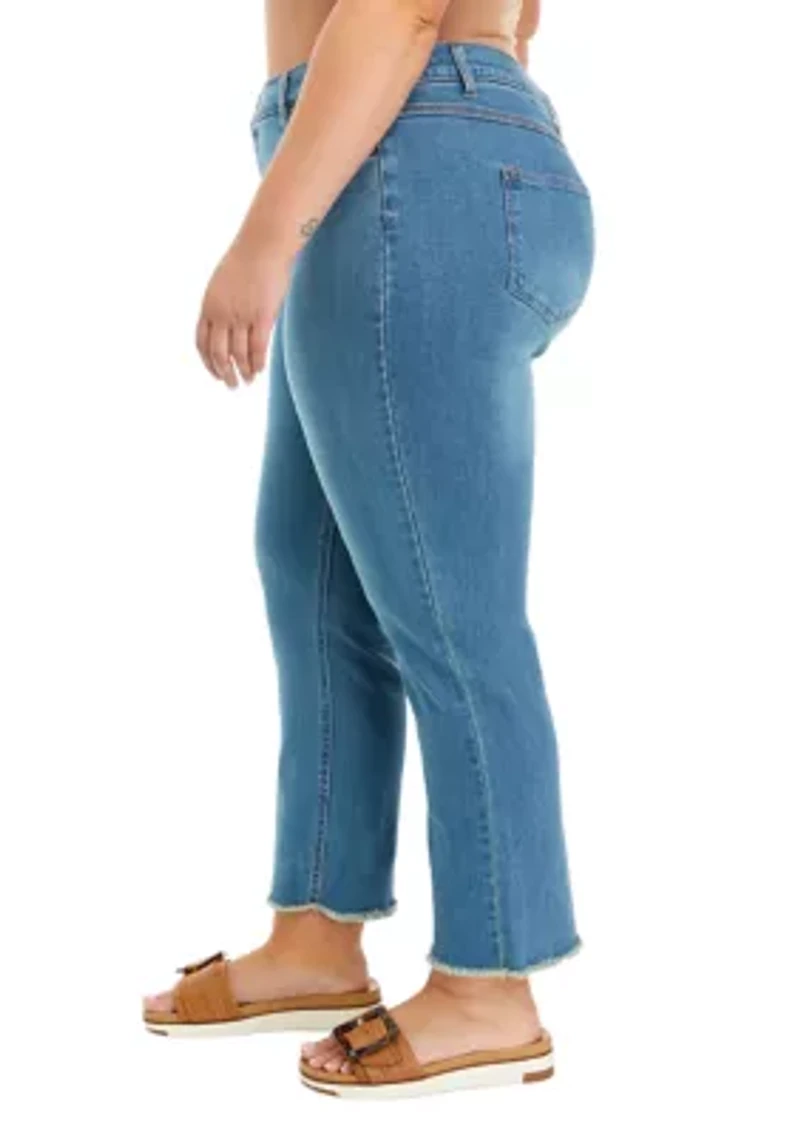 Plus Straight Leg High Rise Jeans
