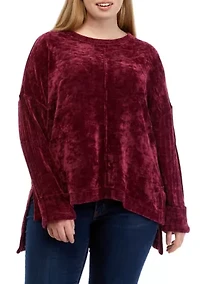 Plus Crew Neck Dropped Shoulder Sweater