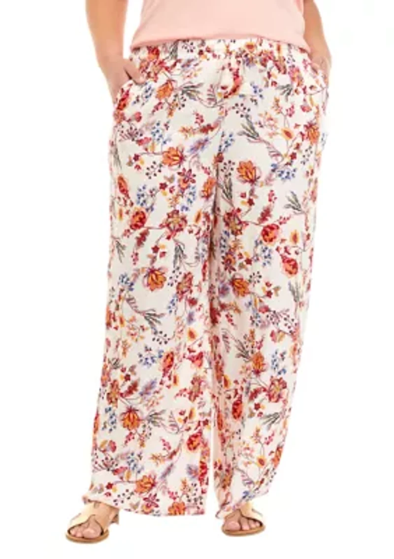 Plus Pull On Wide Leg Pants