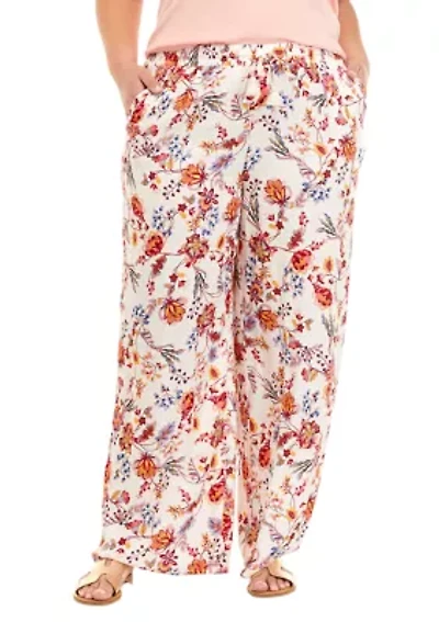 Plus Pull On Wide Leg Pants
