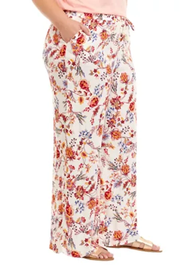 Plus Pull On Wide Leg Pants