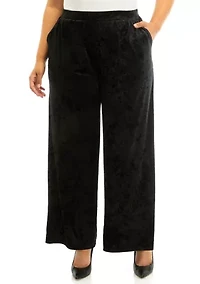 Women's Pull On Velvet Wide Leg Pants