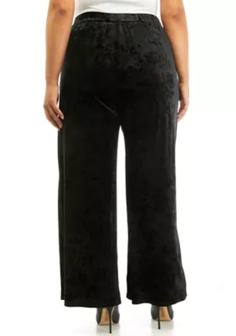 Women's Pull On Velvet Wide Leg Pants