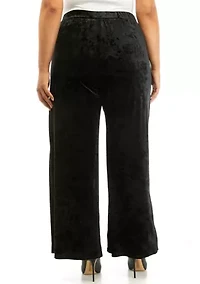 Women's Pull On Velvet Wide Leg Pants