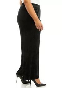 Women's Pull On Velvet Wide Leg Pants