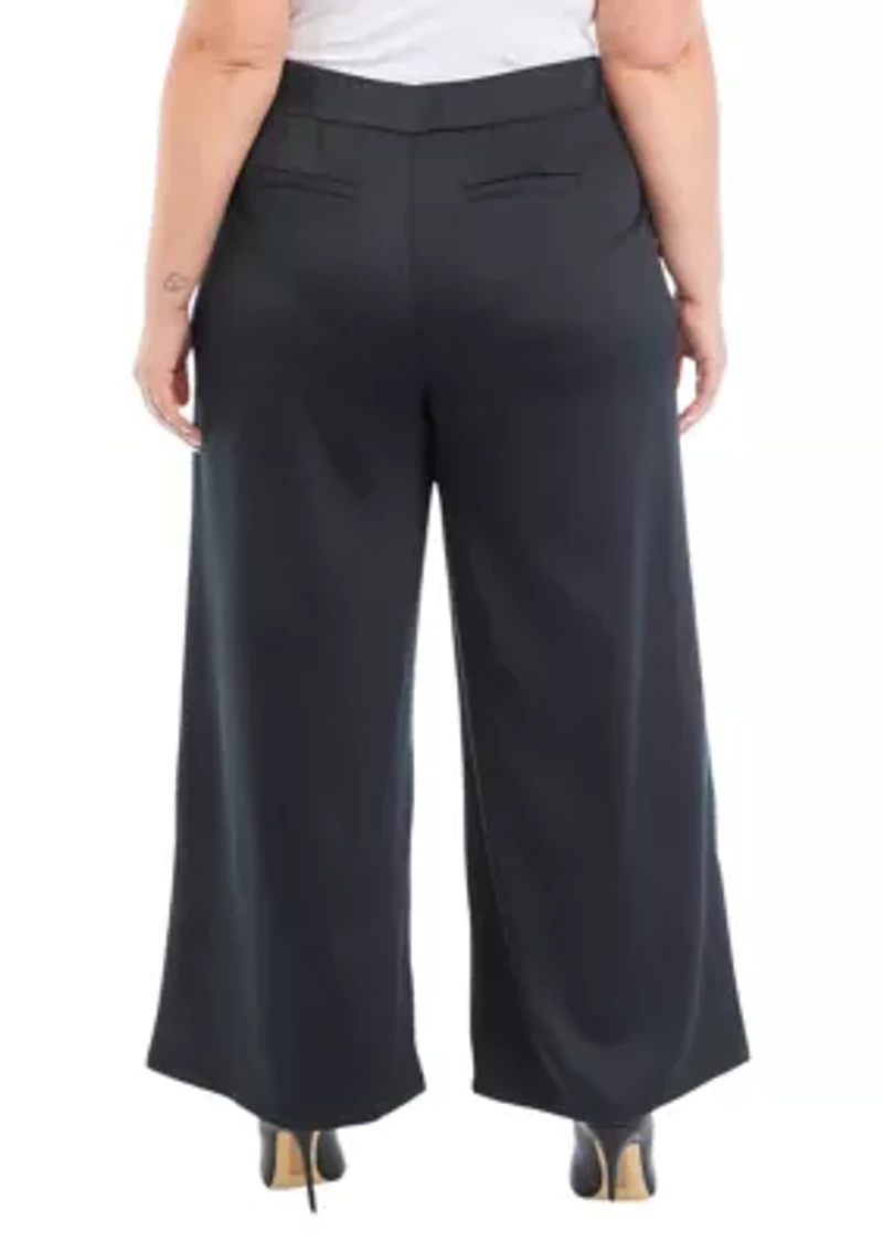 Plus Wide Leg Pull On Pants