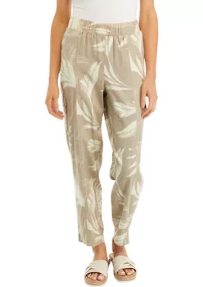 Women's Printed Linen Cargo Pants
