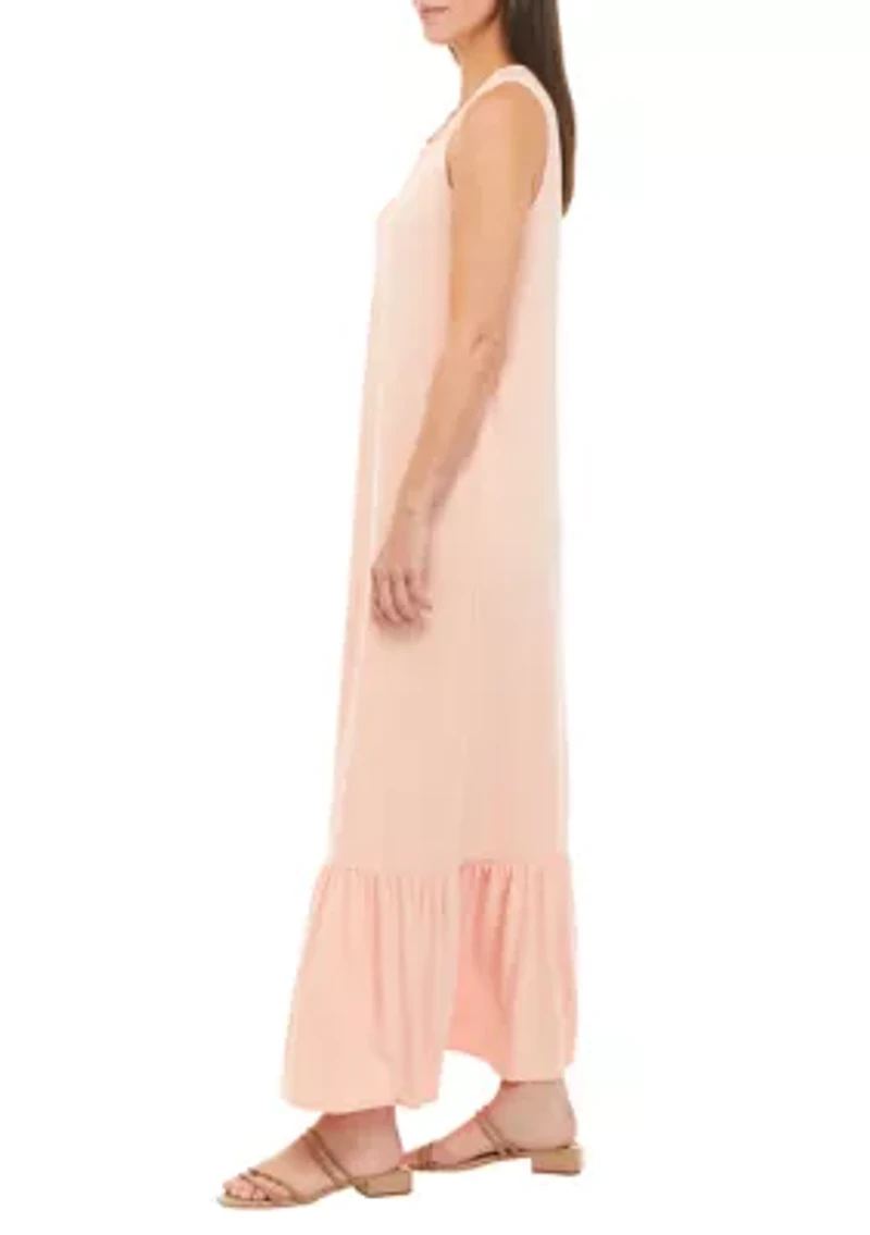 Sleeveless Embroidered Midi Dress