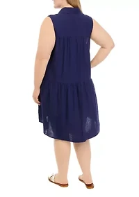 Plus Tiered Shirtdress