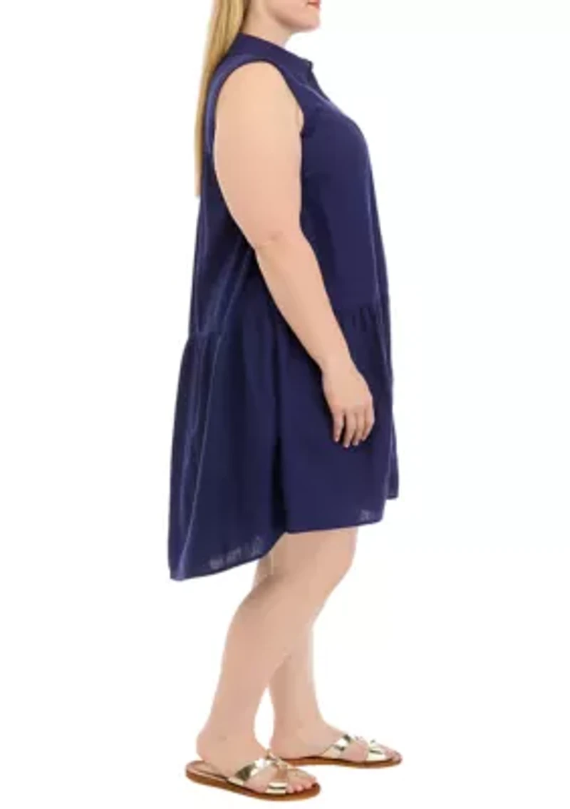 Plus Tiered Shirtdress