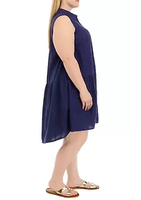 Plus Tiered Shirtdress