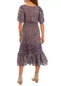 Women's Flutter Sleeve Square Neck Dress