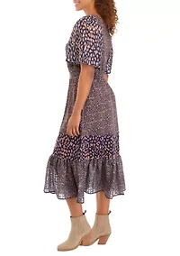 Women's Flutter Sleeve Square Neck Dress