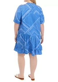Plus Printed Babydoll Dress