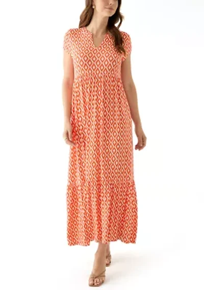 Women's Tiered Printed Maxi Dress