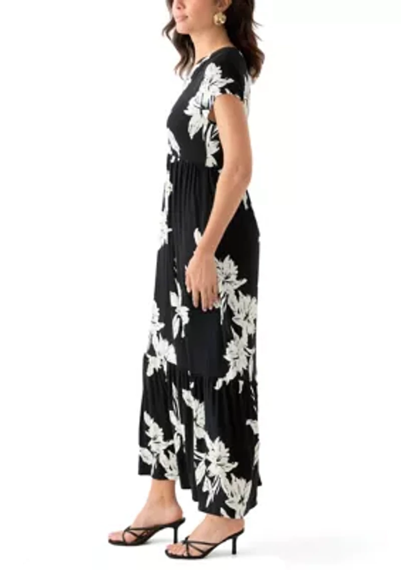 Women's Tiered Printed Maxi Dress