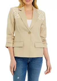 Women's Lace Trim Blazer