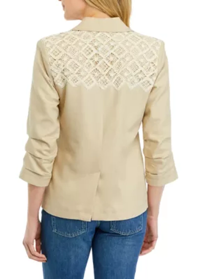 Women's Lace Trim Blazer