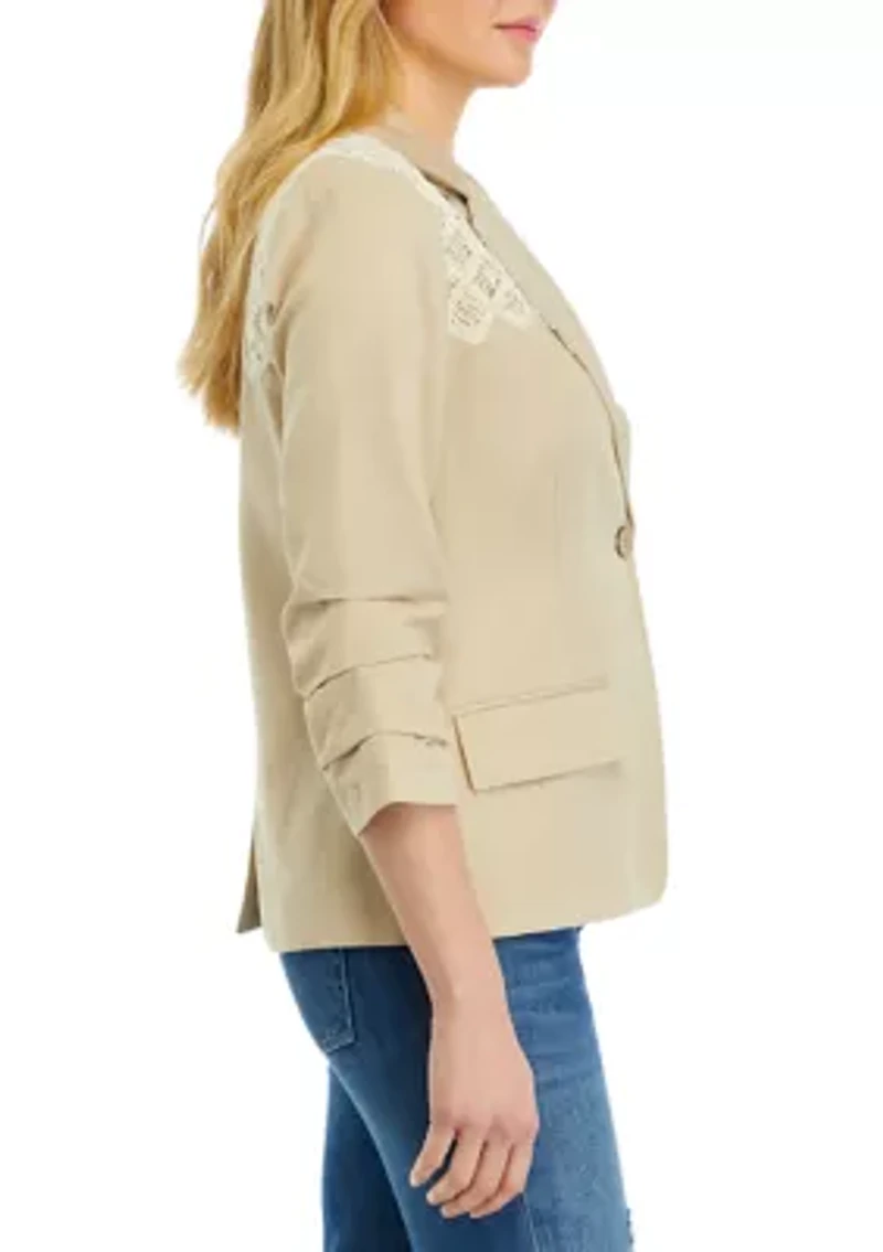 Women's Lace Trim Blazer