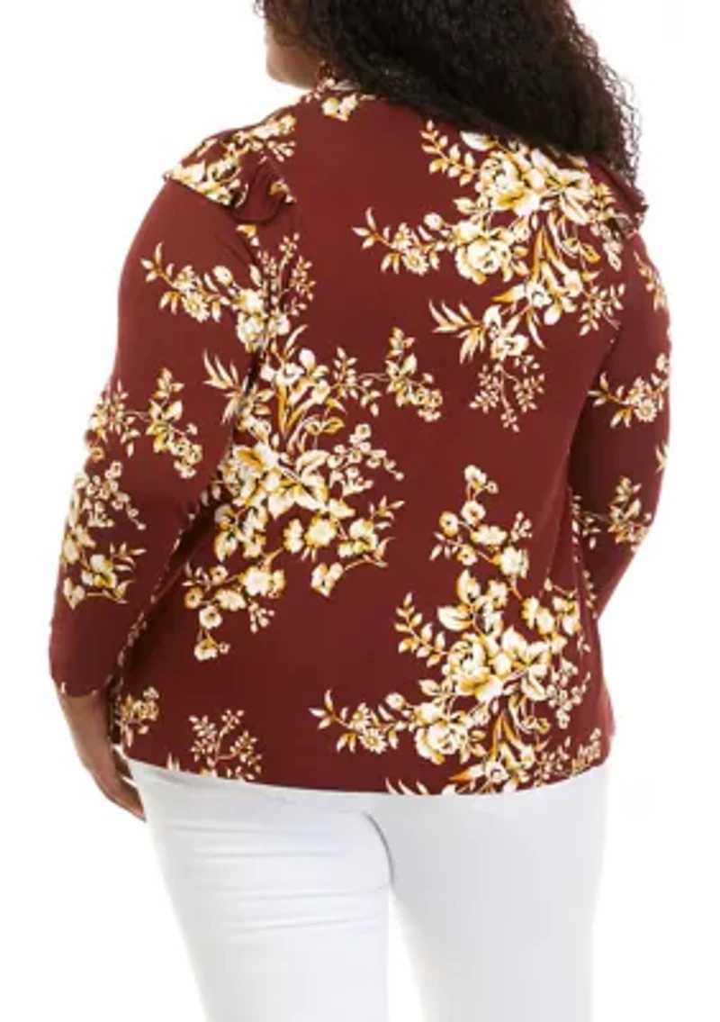 Plus Long Sleeve Turtleneck Knit Top