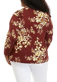 Plus Long Sleeve Turtleneck Knit Top