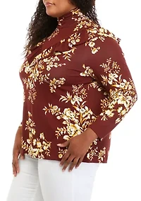 Plus Long Sleeve Turtleneck Knit Top