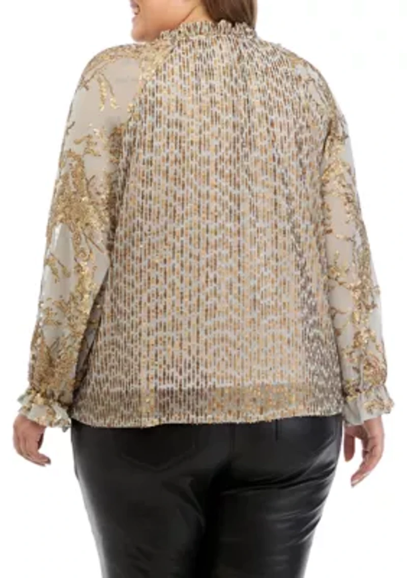 Plus V-Neck Blouse