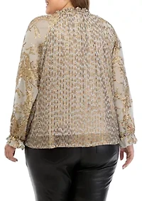 Plus V-Neck Blouse