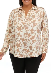 Plus High Low Tunic Shirt