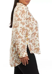 Plus High Low Tunic Shirt