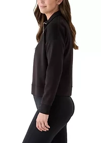 Women's Long Sleeve Quarter Zip Ribbed Top