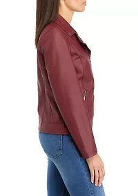 Women's Vegan Leather Moto Jacket