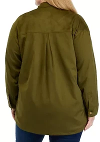 Plus Faux Suede Shacket